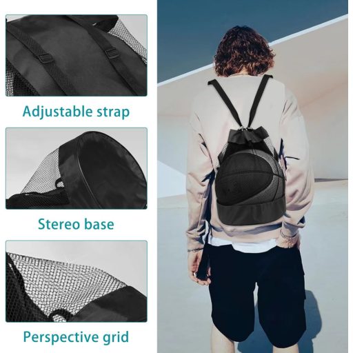 DHSWNNG 2 db Sportháló Labdatáska Piros-Fekete Kosárlabda Futball Tenisz Volley Hálós Táska