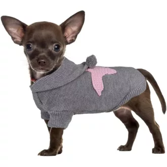   PetSmiler pulover za pse s kapuljačom - pletena zimska odjeća za male pse Chihuahua 1,5-10 kg svijetlo sivi M veličina