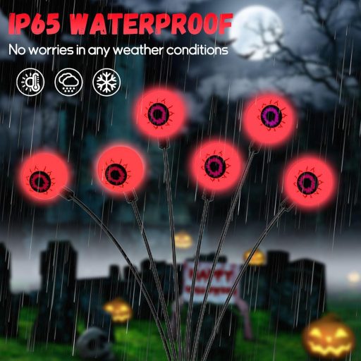 Sunshine smile Halloween napelemes kerti lámpa szett 2db LED szem dekoráció