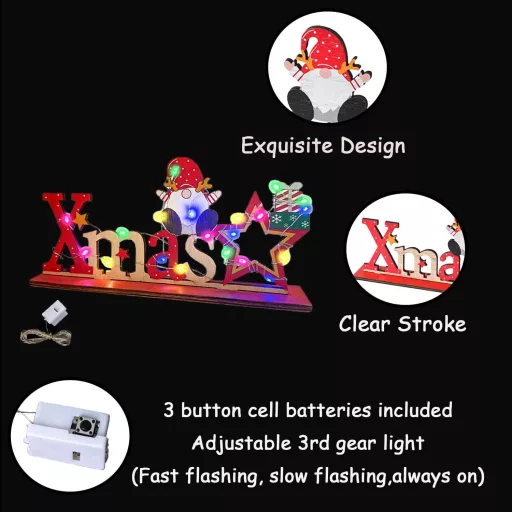 KEELYY LED Karácsonyi Felirat Fa Dekoráció Tündérfénnyel