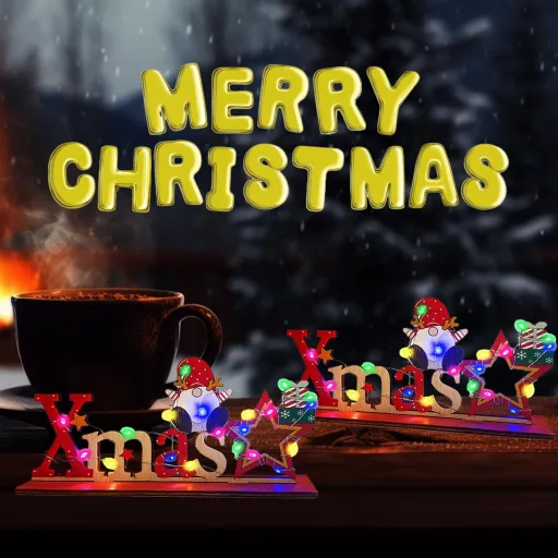 KEELYY LED Karácsonyi Felirat Fa Dekoráció Tündérfénnyel