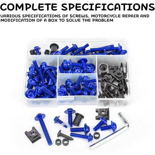 Set Șuruburi Carenaj Motocicletă Adunsiaoto Albastru - Șuruburi și Piulițe Fixare Parbriz