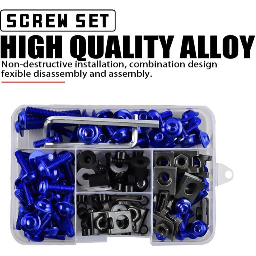 Set Șuruburi Carenaj Motocicletă Adunsiaoto Albastru - Șuruburi și Piulițe Fixare Parbriz