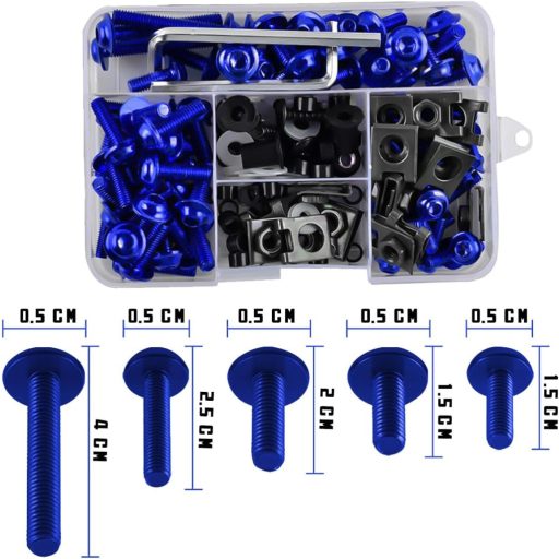 Set Șuruburi Carenaj Motocicletă Adunsiaoto Albastru - Șuruburi și Piulițe Fixare Parbriz