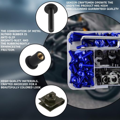 Set Șuruburi Carenaj Motocicletă Adunsiaoto Albastru - Șuruburi și Piulițe Fixare Parbriz