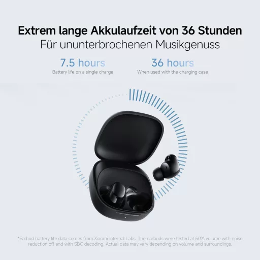 Xiaomi Redmi Buds 6 Play vezeték nélküli fülhallgató, 36 órás akkumulátor, zajszűrés