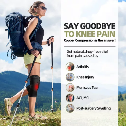 Lexniush Térdrögzítő Pár Nőknek és Férfiaknak, Állítható Kompressziós Támogatás Sérülésekhez