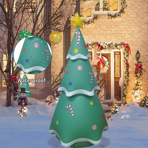 Kensbro 210 cm nafukovací vianočný stromček, 16 farieb, LED osvetlenie, vonkajšia dekorácia