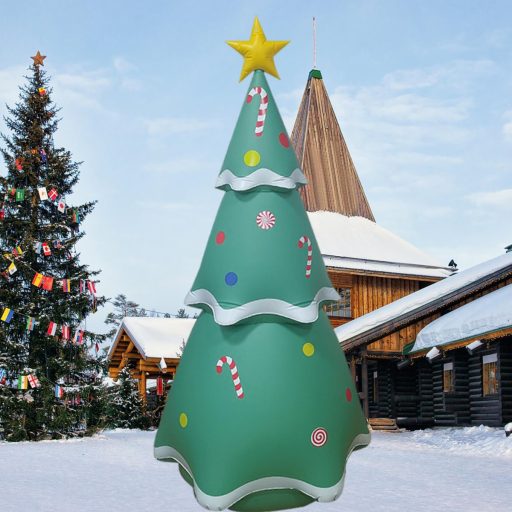 Kensbro 210 cm nafukovací vianočný stromček, 16 farieb, LED osvetlenie, vonkajšia dekorácia