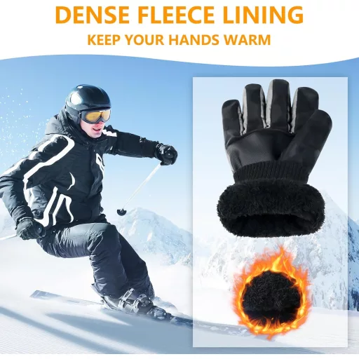 Mănuși de iarnă impermeabile seenlast, unisex, cu funcție touchscreen - Mănuși de schi din poliester, căptușite, rezistente la vânt, pentru drumeții și ciclism