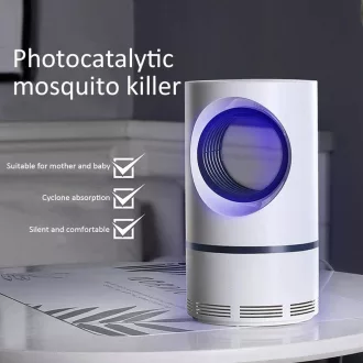   GOUSHY Profesionálna UV lampa proti komárom - Elektrický lapač hmyzu do domu a záhrady, prenosný USB odpudzovač komárov biely, do interiéru