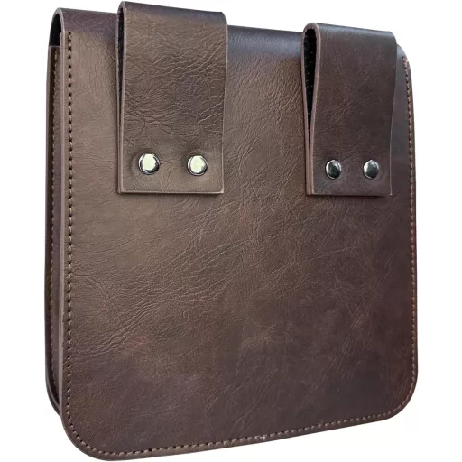 HiiFeuer Stredoveká alchymistická koženková kapsa na opasok s korkovou fľašou na elixíry - Fantasy čarodejnícka ľadvinka so 4 vreckami na halloweensky kostým (Hnedá)