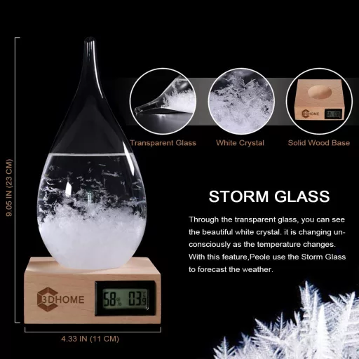 MikaMax Stormglas Large - Donderglas - Barometer - Weerglas - Voorspelt het Weer