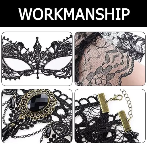 Halloweensky kostým HEYIDAMAI, 9-dielna súprava, dámska parochňa s doplnkami a maskou