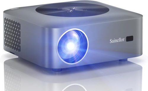 Mini Proiector 4K Android 12.0 Sainello - 500ANSI, 1080P, WiFi 6, Bluetooth 5.0, 4GB RAM, 32GB ROM, Focalizare Electrică, Keystone 4D
