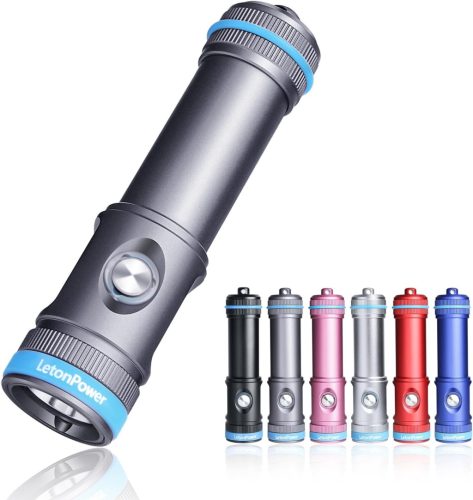 LetonPower Tynny-13se Búvárlámpa 2200 Lumen, 6 Üzemmód, IP68 Vízálló, Alumínium Ház, USB-C Töltés, Merüléshez és Búvárkodáshoz, Akkumulátorr
