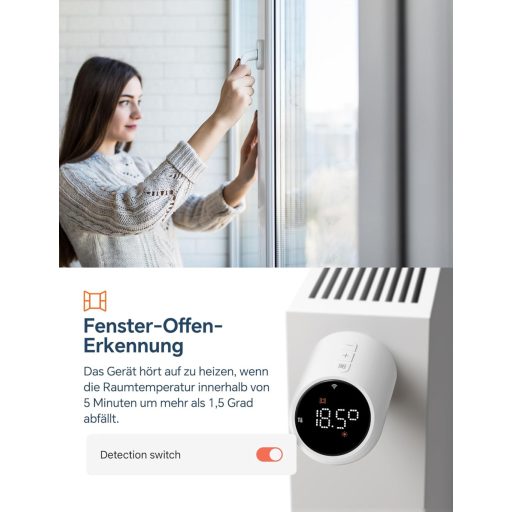 BEOK CONTROLS Termostat WiFi pentru Radiator TRV-705, Regulator Inteligent de Încălzire Digital, Compatibil cu Aplicația Tuya, Google și Alexa