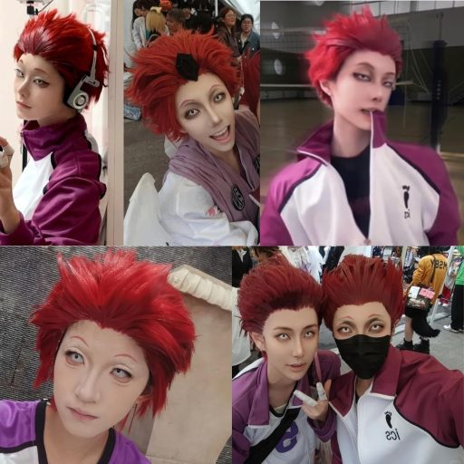 YEESHEDO Anime Cosplay Piros Paróka Uniszex Rövid Szintetikus Kirishima Eijiro Jelmez Parti Farsang