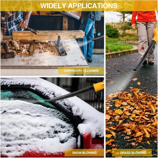 Suflantă de frunze cu acumulator Exmate 20V 130 MPH, cu baterie litiu-ion de 2.0 Ah și încărcător - Pentru îndepărtarea frunzelor, zăpezii și a murdăriei din grădină și de pe terasă (Sá