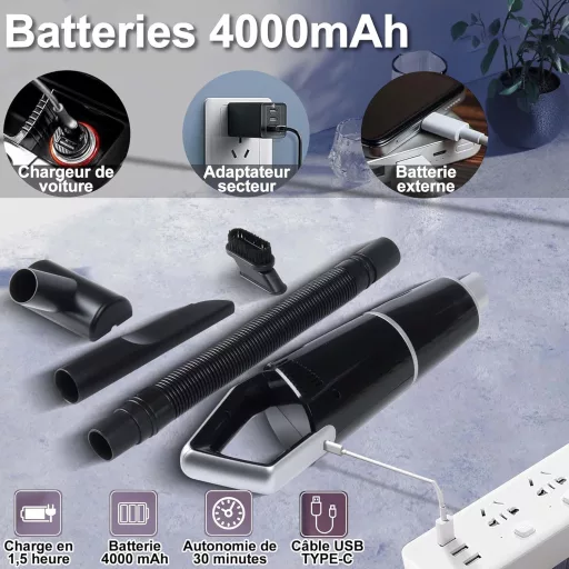 Mini Aspirator Portabil Civetes Negru - Dispozitiv de Curățare Compact