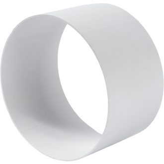   Vent Systems 125 mm Műanyag Csőcsatlakozó - 2 db Fehér Kerek Összekötő Elem Egyenes és Flexibilis Csövekhez - Szellőzőrendszer Kiegészítő Fű