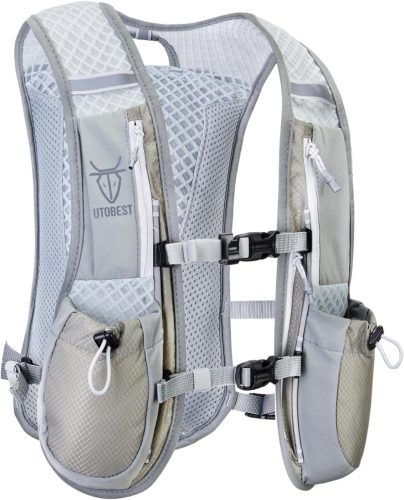 Rucsac de alergare UTOBEST 5L cu sistem de hidratare - Vestă de alergare ultraușoară pentru bărbați și femei, pentru maraton, jogging, ciclism, 1,5L
