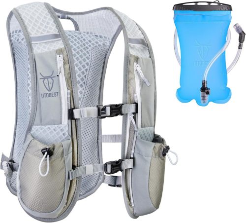 Rucsac alergare UTOBEST 5L cu sistem de hidratare - Vestă de alergare ultralejeră cu rezervor de apă de 1,5L, pentru bărbați și femei, pentru alergare, maraton, ciclism.