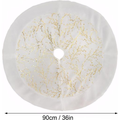 Daelesr 90 cm fehér plüss karácsonyfa szoknya, kerek dekorációs alátét