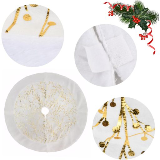 Daelesr 90 cm fehér plüss karácsonyfa szoknya, kerek dekorációs alátét