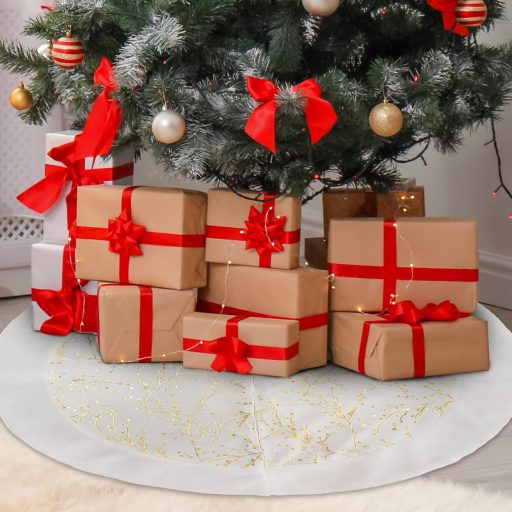 Daelesr 90 cm fehér plüss karácsonyfa szoknya, kerek dekorációs alátét