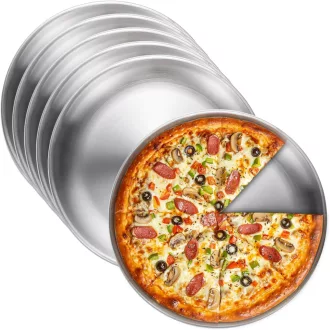   GOMETY 6 darabos rozsdamentes acél pizza sütőtálca szett 20 cm