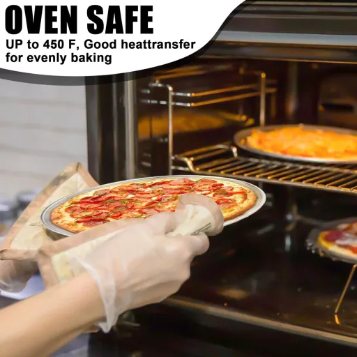 GOMETY 6 darabos rozsdamentes acél pizza sütőtálca szett 20 cm