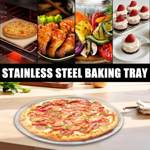 GOMETY 6 darabos rozsdamentes acél pizza sütőtálca szett 20 cm
