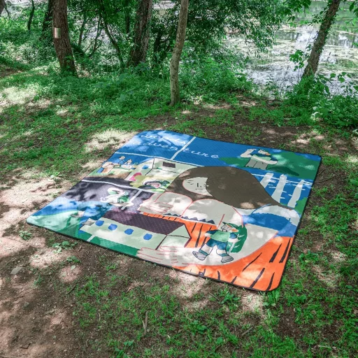 Naturehike Piknik Takaró 180x200cm Rajzos Mintás Pamut Strand Pléd Család