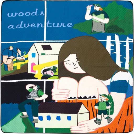 Naturehike Piknik Takaró 180x200cm Rajzos Mintás Pamut Strand Pléd Család