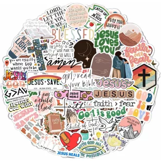   Padabayka Keresztény Matrica Szett - Vízálló Matricák Kulacs és Laptop Dekorációhoz