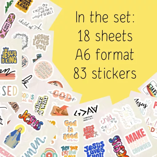 Padabayka Keresztény Matrica Szett - Vízálló Matricák Kulacs és Laptop Dekorációhoz