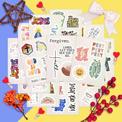 Padabayka Keresztény Matrica Szett - Vízálló Matricák Kulacs és Laptop Dekorációhoz