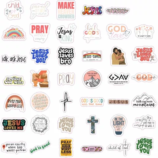 Padabayka Keresztény Matrica Szett - Vízálló Matricák Kulacs és Laptop Dekorációhoz