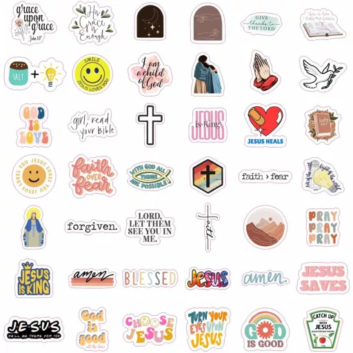 Padabayka Keresztény Matrica Szett - Vízálló Matricák Kulacs és Laptop Dekorációhoz