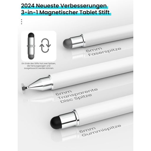 MEKO 3az1-ben mágneses stylus toll iPhone iPad Samsung Huawei Xiaomi érintőképernyőhöz