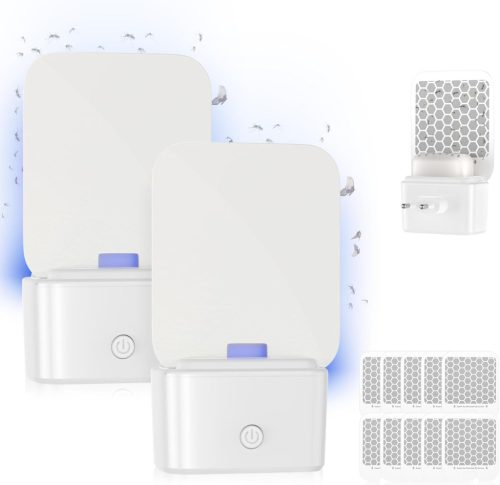 Tiptop Home Elektromos Rovarcsapda - 2 db UV Fénycsapda Ragadós Lappal - Szúnyog, Muslica, Légy és Molyirtó - Otthoni Használatra
