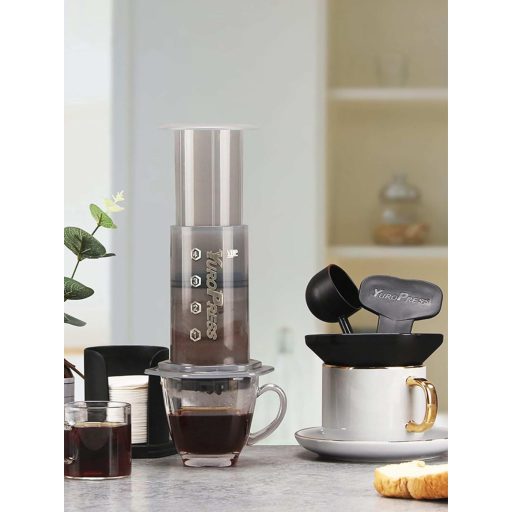 Presă de cafea portabilă Generic 240ml, gri - Fără electricitate, pentru acasă și birou