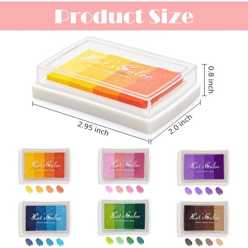 OT-NVWOZR set od 6 jastučića s tintom, 24 boje, perive boje za prste za djecu, DIY set za rukotvorine