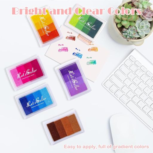 OT-NVWOZR set od 6 jastučića s tintom, 24 boje, perive boje za prste za djecu, DIY set za rukotvorine