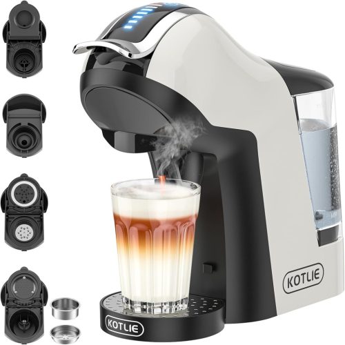 Cafetieră KOTLIE 5 în 1 - 3 Temperaturi, 7 Niveluri de Apă, Compatibilă cu Mai Multe Capsule, cu Funcție de Detartrare, cu Rezervor Detașabil (EM