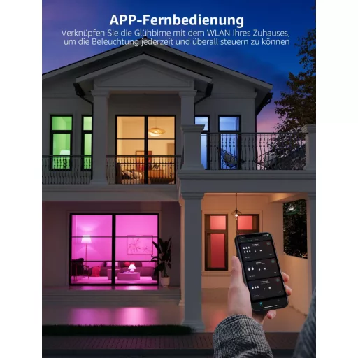 Lepro E27 8.5W Okos Izzó Dimmer Funkcióval, WiFi és Bluetooth, Alexa és Google Kompatibilis