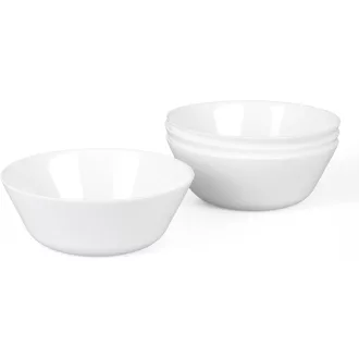   LaGlint 460 ml Müzlis Tálak, Fehér, 4 Darabos Szett, Opál Üveg, Mikróhullámú és Mosogatógépben Mosható