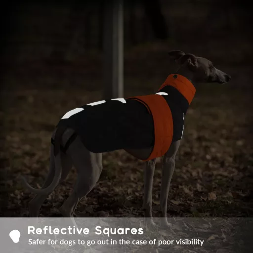 PUMYPOREITY Haină de iarnă pentru ogari XXXL, impermeabilă, din fleece, roșie