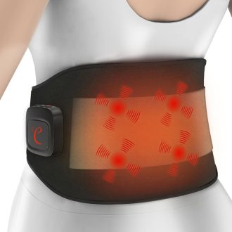   Centură de masaj pentru spate cu infraroșu Comfytemp, cu baterie, 10 trepte de căldură, 5 moduri de vibrație, control prin aplicație, 27x155cm, centură de încălzire fără fir